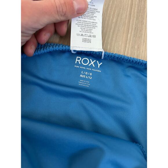 Roxy Aruba Textured Moderate Bikini Bottoms, NWT Size Large Blue - Picture 6 of 9